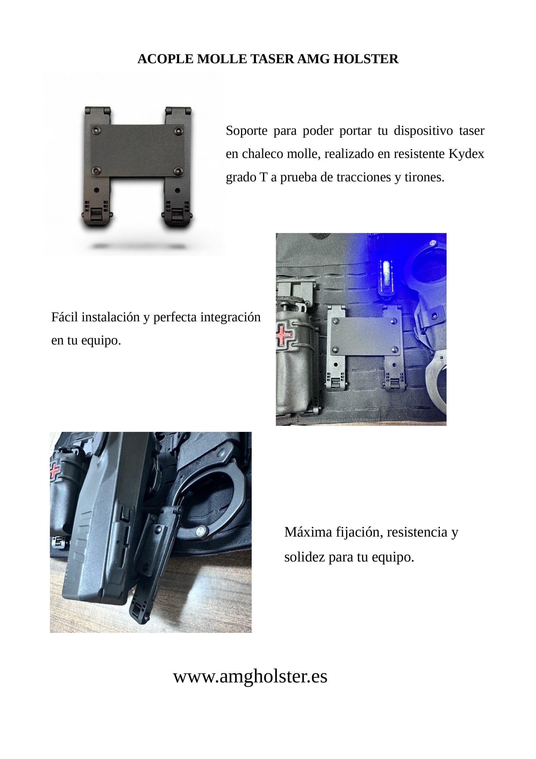 Acople para funda de Taser en chaleco molle. - Imagen 2